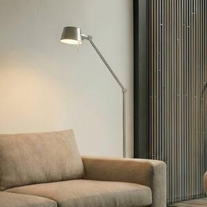 Lampa stojąca Silka Lucande, aluminiowy / szary / cynkowy, biuro, metal, nowoczesny