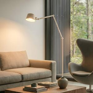 Lampa stojąca Silka Lucande, kremowy / amber, biuro, metal, nowoczesny