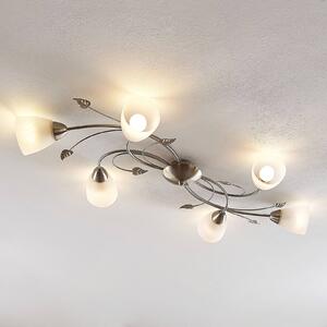 Lampa sufitowa Yannie Lindby, możliwość ściemniania, aluminiowy / szary / cynkowy, salon / jadalnia, metal, antyczny