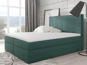 Łóżko kontynentalne 160x200 Bono zielone z pojemnikami na pościel