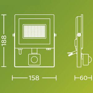 Philips Reflektor zewnętrzny LED Lois UE Sensor, 14 W, 5000 K IP65 flood, czarny, aluminium