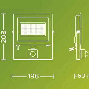 Philips Reflektor zewnętrzny LED Lois UE Sensor, 24 W, 3000 K IP65 flood, czarny, aluminium