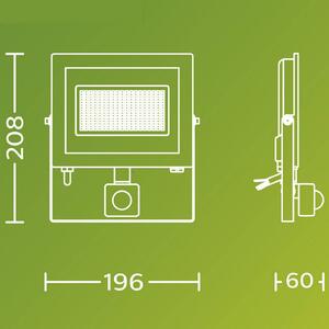Philips Reflektor zewnętrzny LED Lois UE Sensor, 24 W, 5000 K IP65 flood, czarny, aluminium