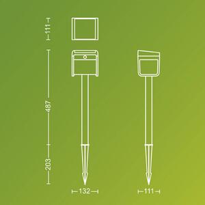 Philips Lampa z grotem ziemnym LED Ezra UE, tworzywo sztuczne, IP44, czarny, tworzywo sztuczne, nowoczesny