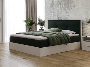 Łóżko kontynentalne 180x200 White Woody zielone z pojemnikami na pościel