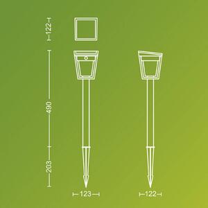 Philips Lampa z grotem ziemnym LED Nissa UE, tworzywo sztuczne, IP44, czarny, tworzywo sztuczne, nowoczesny
