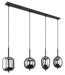 Lampa wisząca szklane klosze na listwie Globo Lighting 15345-4 Blacky 4xE14 100cm czarny