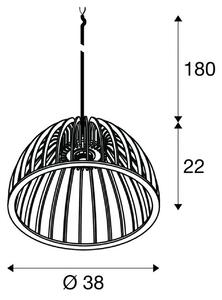 SLV Lampa wisząca Wud, możliwość ściemniania, jasne drewno, salon / jadalnia, drewno