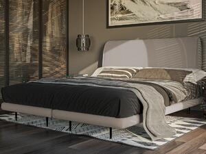Łóżko tapicerowane 160x200 beżowe Regal z materacem
