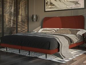 Łóżko tapicerowane 140x200 czerwone Regal z materacem