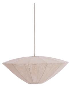 Kremowa lampa wisząca z tekstylnym kloszem Satilla – Light & Living