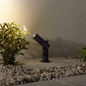 Lampa ogrodowa stojąca Narea Lucande, aluminiowy / szary / cynkowy, aluminium, nowoczesny
