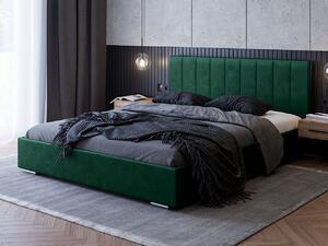 Łóżko 180x200 tapicerowane Roma zielone z pojemnikiem i stelażem