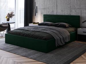 Łóżko tapicerowane 180×200 Harry zielone z pojemnikiem i metalowym stelażem