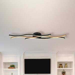 Globo Lampa sufitowa LED Geronimo, czarny, salon / jadalnia, aluminium, nowoczesny
