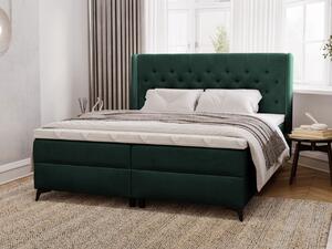 Łóżko kontynentalne 160x200 Blanca zielone z pojemnikami na pościel