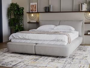 Łóżko tapicerowane 160x200 Softy jasnoszare w tkaninie welwetowej