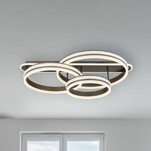 Globo Lampa sufitowa LED Grouni, możliwość ściemniania, aluminiowy / szary / cynkowy, salon / jadalnia, metal, nowoczesny