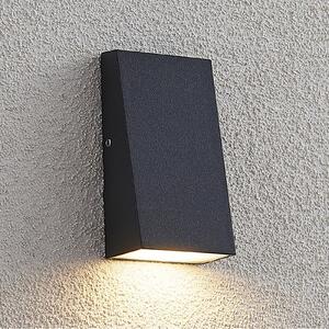 Kinkiet zewnętrzny LED Adarey Lucande, aluminiowy / szary / cynkowy, aluminium, nowoczesny