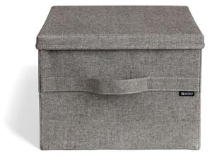 Szary tekstylny pojemnik z pokrywką 36x46x25 cm Soft Storage Large – Bigso