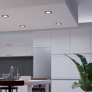 EGLO connect Oprawa wpuszczana LED Fueva 6-Z, czarna, Ø12cm możliwość ściemniania, czarny, salon / jadalnia, tworzywo sztuczne, nowoczesny