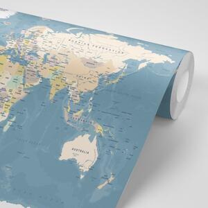Samoprzylepna tapeta stylowa mapa świata w stylu vintage