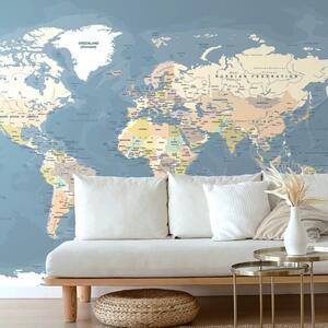 Samoprzylepna tapeta stylowa mapa świata w stylu vintage