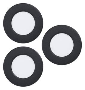 EGLO connect Oprawa wpuszczana LED Fueva 6-Z, czarna, zestaw 3 szt możliwość ściemniania, czarny, salon / jadalnia, tworzywo sztuczne, nowoczesny