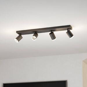 EGLO connect Smart-LED-Spot Melitello-Z, 4-punktowa, czarna możliwość ściemniania, czarny, salon / jadalnia, aluminium, nowoczesny
