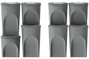 Komplet pojemników do segregacji odpadów 4 x 35 litrów SORTIBOX - kamienny szary