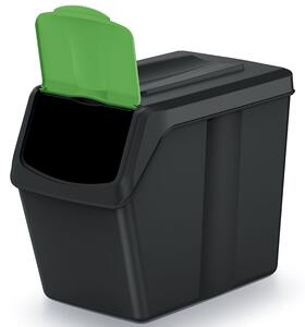 Komplet trzech pojemników do segregacji odpadów po 20 litrów SORTIBOX - czarny