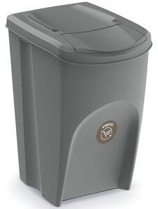 Komplet pojemników do segregacji odpadów 4 x 35 litrów SORTIBOX - kamienny szary