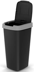 Pojemnik na śmieci COMPACTA Q 25 litrów - smooth gray / czarny