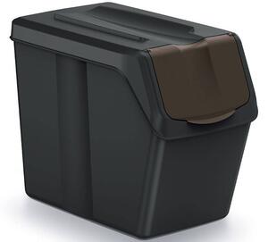 Zestaw czterech sortowników na śmieci 20 litrów SORTIBOX - czarny