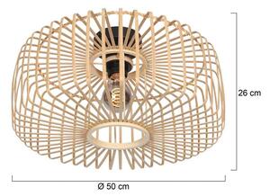 Steinhauer Lampa sufitowa Bloeba, możliwość ściemniania, jasne drewno, salon / jadalnia, drewno, skandynawski