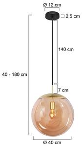 Steinhauer Lampa wisząca szklana Bollique, możliwość ściemniania, kremowy / amber, salon / jadalnia, metal