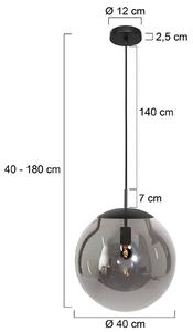 Steinhauer Lampa wisząca szklana Bollique, możliwość ściemniania, aluminiowy / szary / cynkowy, salon / jadalnia, metal