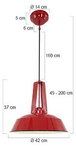 Steinhauer Lampa wisząca Eden, możliwość ściemniania, czerwony, kuchnia, metal, vintage