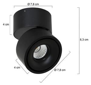 Steinhauer Reflektor sufitowy LED Fez, czarny, 1-punktowy, metalowy, obrotowy możliwość ściemniania, czarny, salon / jadalnia, metal, nowoczesny