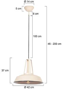 Steinhauer Lampa wisząca Eden, możliwość ściemniania, kremowy / amber, kuchnia, metal, vintage