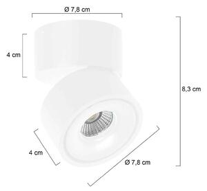 Steinhauer Reflektor sufitowy LED Fez, biały, 1-punktowy, metalowy, obrotowy możliwość ściemniania, biały / opal, salon / jadalnia, metal, nowoczesny