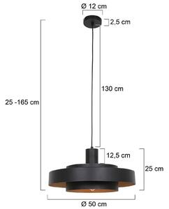 Steinhauer Lampa wisząca Flinter, możliwość ściemniania, czarny, salon / jadalnia, metal, nowoczesny