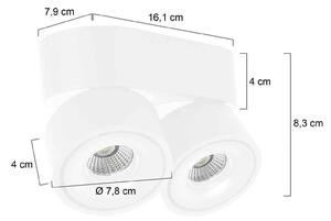 Steinhauer Reflektor sufitowy LED Fez, biały, 2-punktowy, metalowy, obrotowy możliwość ściemniania, biały / opal, salon / jadalnia, metal, nowoczesny