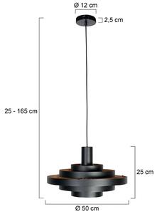Steinhauer Lampa wisząca Halo Cirque, możliwość ściemniania, czarny, salon / jadalnia, metal, nowoczesny