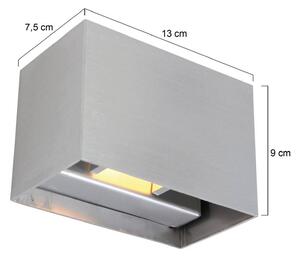 Steinhauer Kinkiet LED Muro, możliwość ściemniania, aluminiowy / szary / cynkowy, salon / jadalnia, metal, nowoczesny