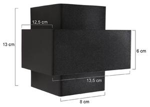 Steinhauer Kinkiet LED Muro, możliwość ściemniania, czarny, salon / jadalnia, metal, nowoczesny
