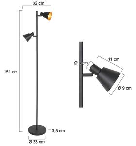 Steinhauer Lampa stojąca Oeroe, czarny, salon / jadalnia, metal