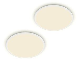 Philips Lampa sufitowa LED SuperSlim, możliwość ściemniania, biały / opal, biuro, tworzywo sztuczne, nowoczesny