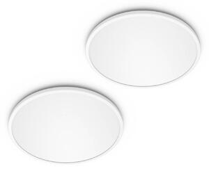 Philips Lampa sufitowa LED SuperSlim, możliwość ściemniania, biały / opal, biuro, tworzywo sztuczne, nowoczesny