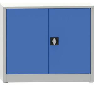 Warsztatowa szafa półkowa na narzędzia KOVONA JUMBO, 1 półka, spawana, 800 x 950 x 500 mm, szara / niebieska